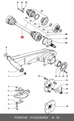 Приводной вал 91433200903 PORSCHE