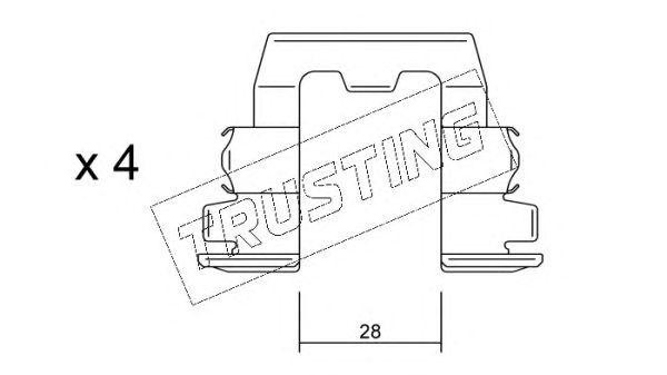 Комплектующие, колодки дискового тормоза KIT059 TRUSTING