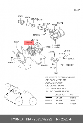 Сцепление, вентилятор радиатора 2523742922 HYUNDAI KIA
