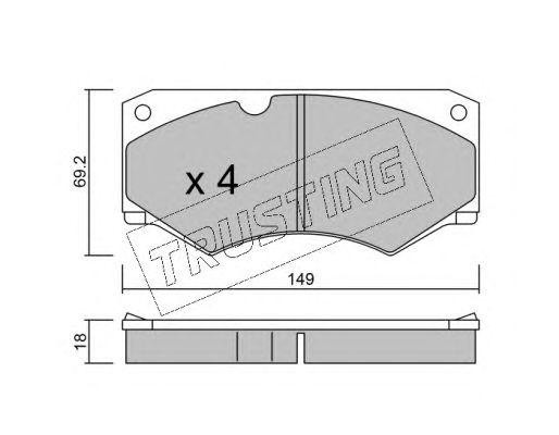 Комплект тормозных колодок, диско 0164 TRUSTING