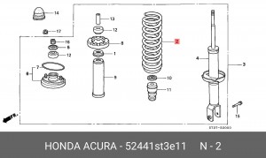 Пружина ходовой части 52441ST3E11 HONDA