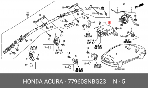 Блок управления электронный 77960SNBG23 HONDA
