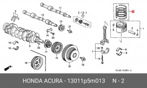 Кольца поршневые (комплект) 13011P5M013 HONDA