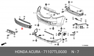 Решетка бампера 71107TL0G00 HONDA