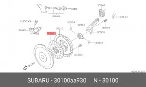 Диск сцепления 30100AA930 SUBARU