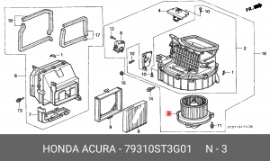 вентилятор салона 79310ST3G01 HONDA