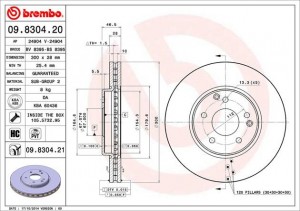 Тормозной диск 09.8304.20 BREMBO