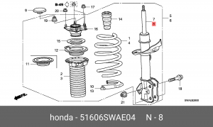 Амортизатор подвески 51606-SWA-E04 HONDA
