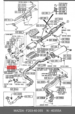 Гайка, выпускной коллектор F203-40-355 MAZDA