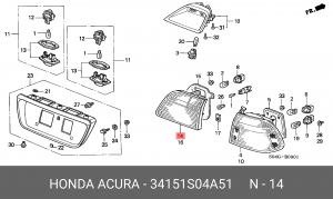 Задний фонарь 34151S04A51 HONDA