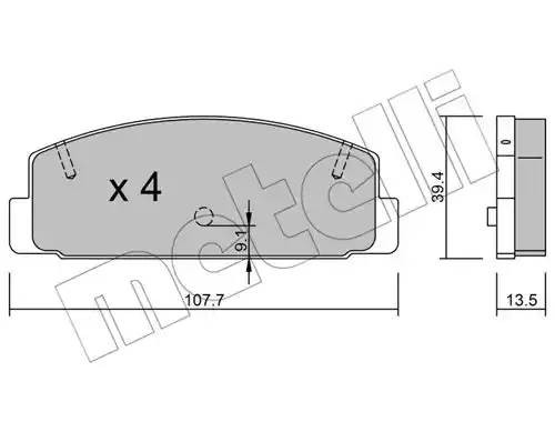 Комплект тормозных колодок, диско 2203021 METELLI