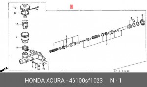 Главный тормозной цилиндр 46100SF1023 HONDA
