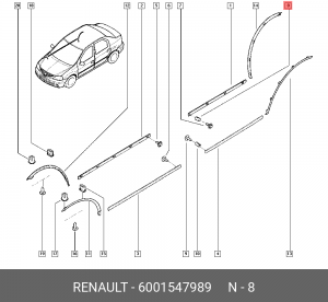 Клипса крепежная 6001547989 RENAULT