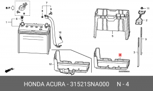 Поддон аккумуляторной батареи 31521SNA000 HONDA
