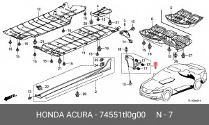Подкрылок 74551TL0G00 HONDA