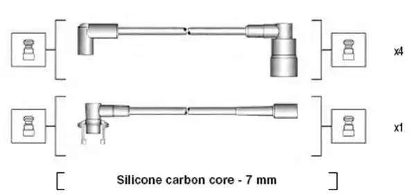 Ккомплект проводов зажигания 941145370734 MAGNETI MARELLI