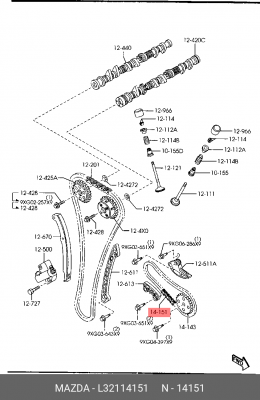 Цепь привода масляного насоса L321-14-151 MAZDA