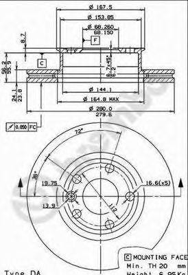 Тормозной диск 09.5566.10 BREMBO