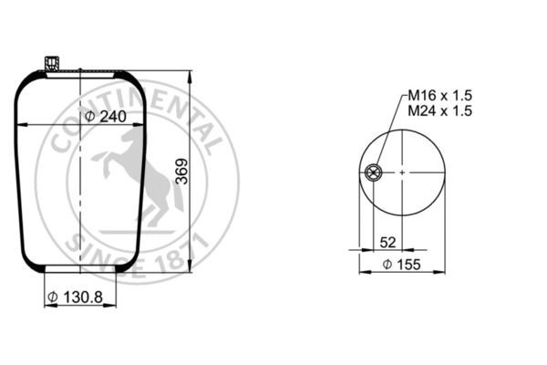 Рессора пневматическая 4391N1 CONTITECH