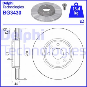 Тормозной диск BG3430 DELPHI