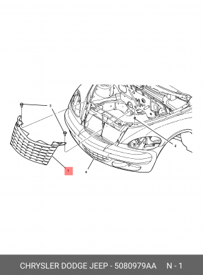 Решетка радиатора 5080 979AA CHRYSLER