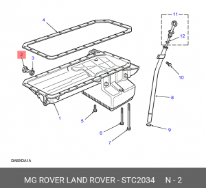 Резьбовая пробка, маслянный поддон STC2034 LAND ROVER
