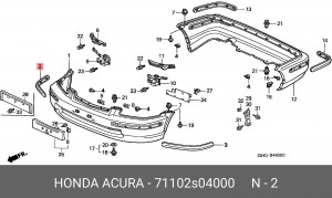 Облицовка / защитная накладка, буфер 71102S04000 HONDA