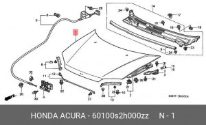 Капот 60100S2H000ZZ HONDA