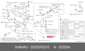 Рычаг независимой подвески колеса, подвеска колеса 20202FE010 SUBARU