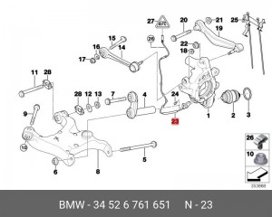 Датчик, частота вращения колеса 34 52 6 761 651 BMW