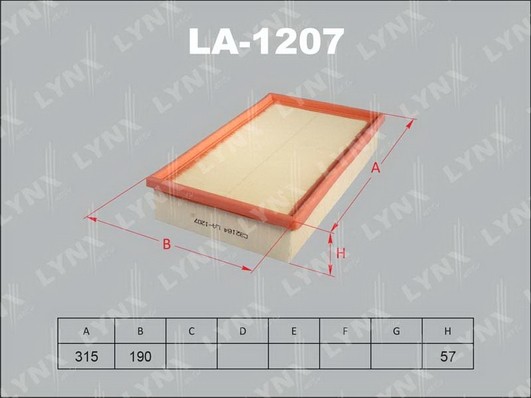 Фильтр воздушный LA-1207 LYNXAUTO