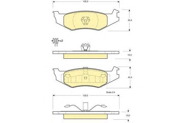 Комплект тормозных колодок, диско 6140125 GIRLING