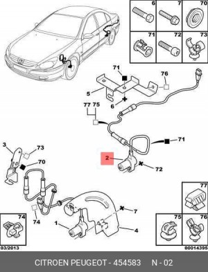 Датчик, частота вращения колеса 4545 83 CITROEN PEUGEOT