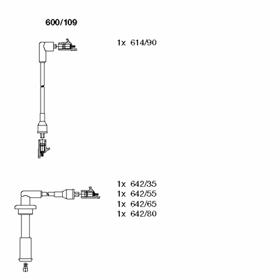 Ккомплект проводов зажигания 600109 BREMI