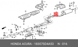 Глушитель выхлопных газов конечный 18307SD4A53 HONDA