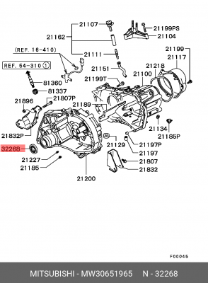 Уплотняющее кольцо, дифференциал MW30651965 MITSUBISHI