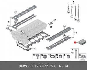 Прокладки ГБЦ (комплект) 11 12 7 572 758 BMW