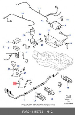 Трубка топливная 1152732 FORD
