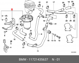 Насосный модуль дополнительного воздуха 11 72 1 435 637 BMW