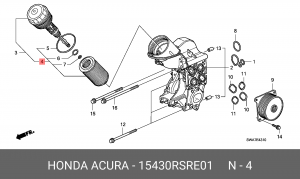 Масляный фильтр 15430RSRE01 HONDA