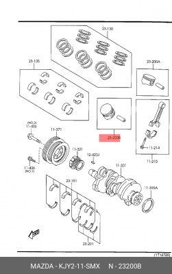 Поршень ДВС KJY211SMX MAZDA