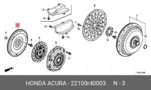Маховик коленвала 22100R40003 HONDA