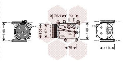 Компрессор, кондиционер 7700K034 VAN WEZEL