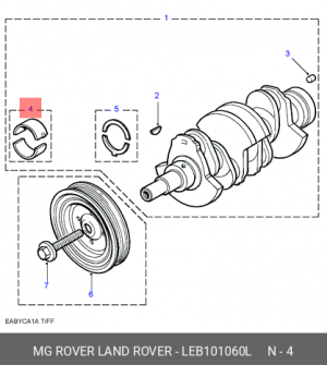 Подшипник коленвала LEB101060L MG ROVER LAND ROVER