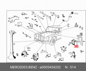 Коммутатор, система зажигания A 000 545 42 32 MERCEDES BENZ