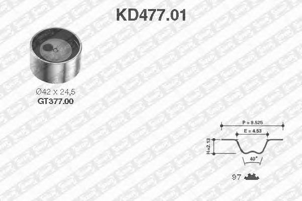 Комплект ремня ГРМ KD477.01 NTN SNR