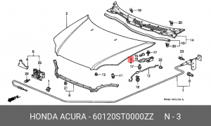 Шарнир, капот 60120ST0000ZZ HONDA