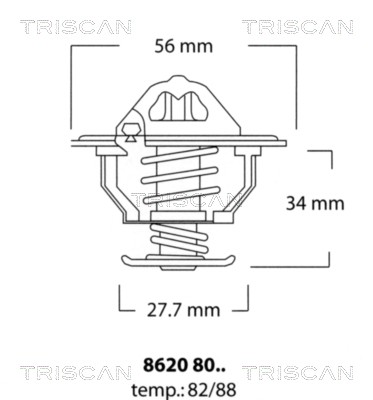Термостат, охлаждающая жидкость 86208088 TRISCAN
