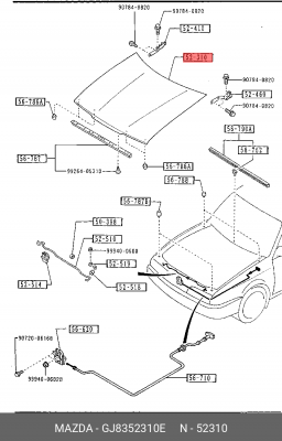 Капот двигателя GJ8352310E MAZDA
