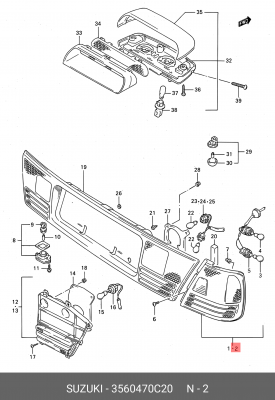 Фонарь задний 35604-70C20 SUZUKI